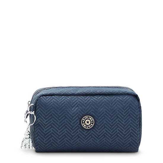 Kipling Gleam Pouch Bags Endless Blue Embossed | CA 2136ZU